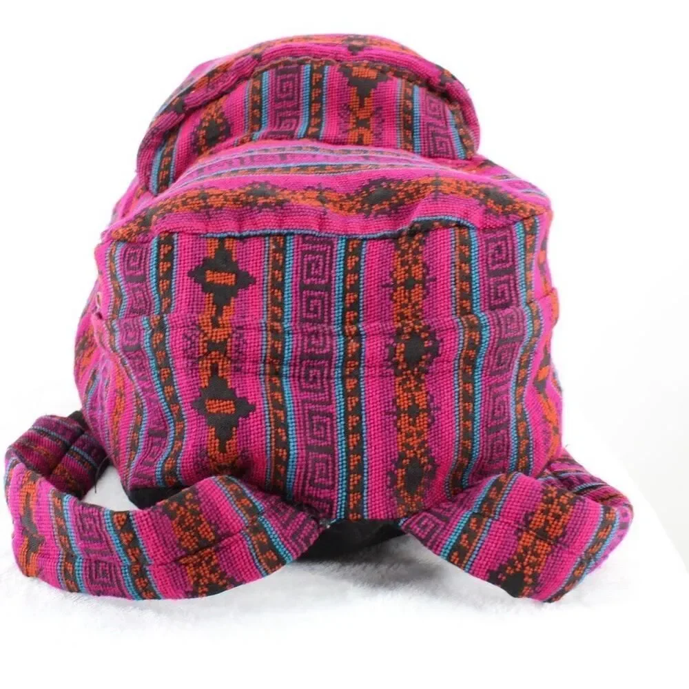 Mexican Blanket Multicolor Woven Backpack Hippie Boho Bag Fiesta Festival Nice!